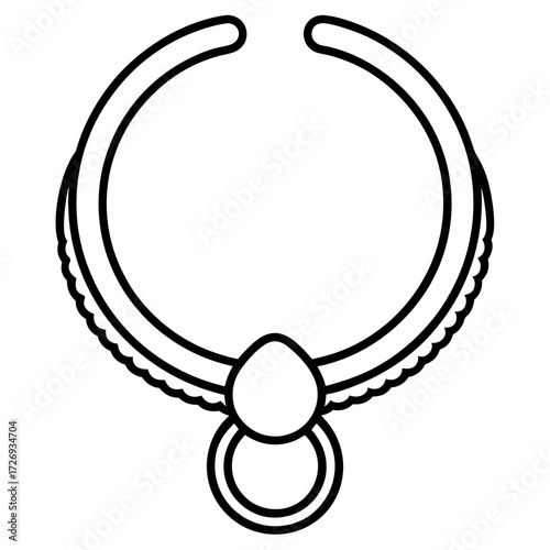 Nose Ring line art vector
