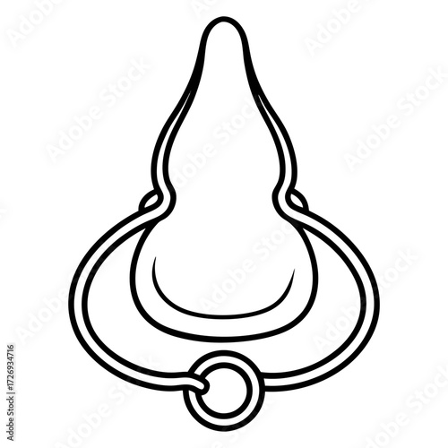 Nose Ring line art vector