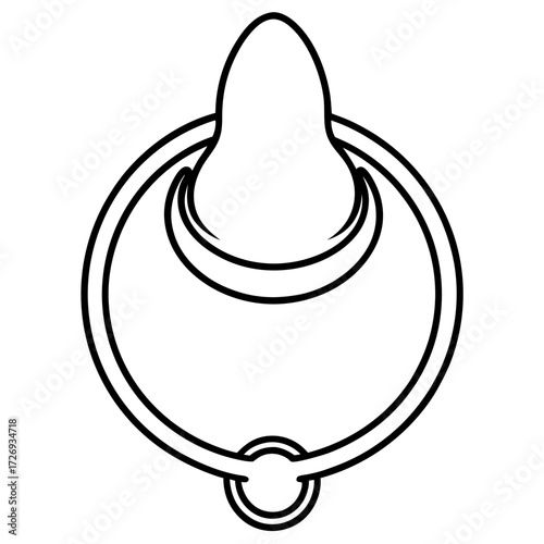 Nose Ring line art vector