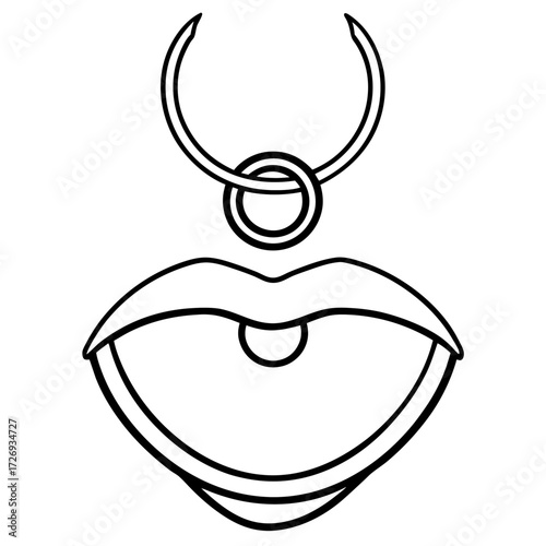Nose Ring line art vector