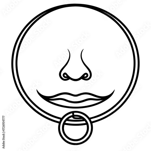Nose Ring line art vector