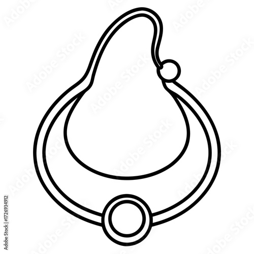 Nose Ring line art vector