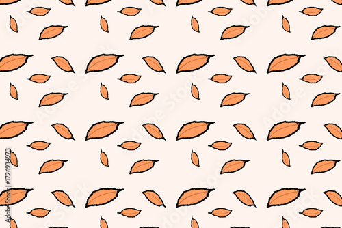 Hand Drawn Autumn Leaf Pattern Background