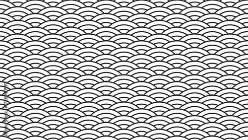 Elegant Monochrome Japanese Wave Pattern A Timeless Design for Seamless Textures and Decorative Backgrounds