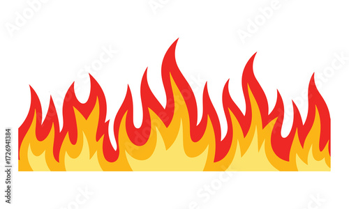 Stylized flames isolated on white background