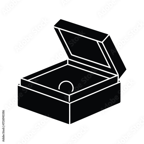 Minimal Jewelry Box Icon Illustration