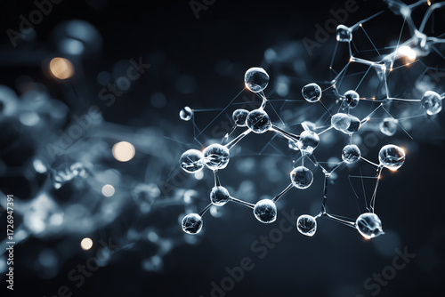 Molecular Marvel: An intricate molecular structure glistens with ethereal clarity, showcasing the building blocks of life and the wonders of scientific discovery.