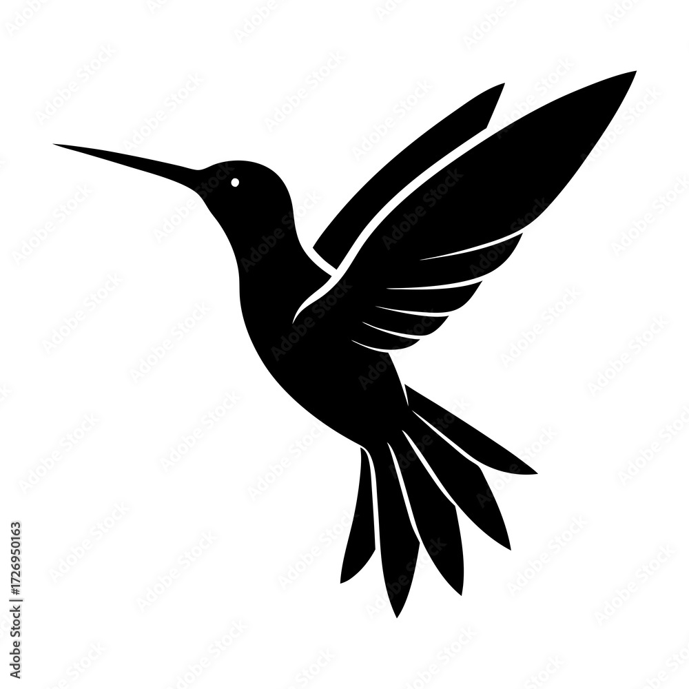 Obraz premium hummingbird silhouette vector
