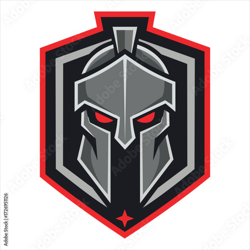 Aggressive spartan helmet logo