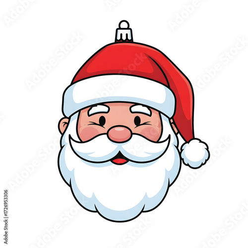 Santa Claus Face Illustration for Christmas, Festive, and Holiday Season Designs