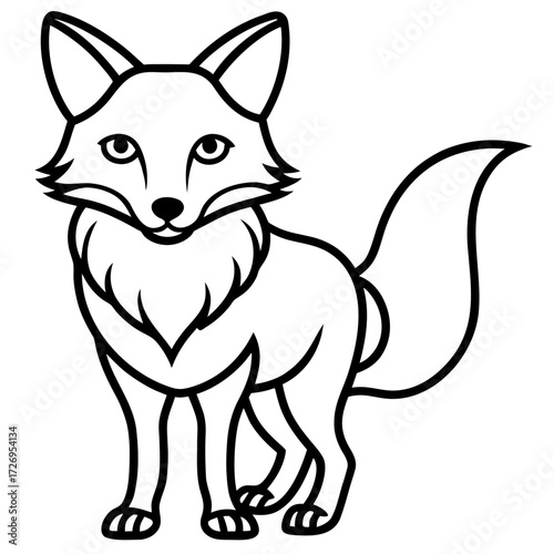 Foxy line art vector