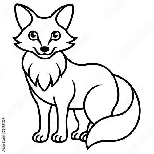 Foxy line art vector