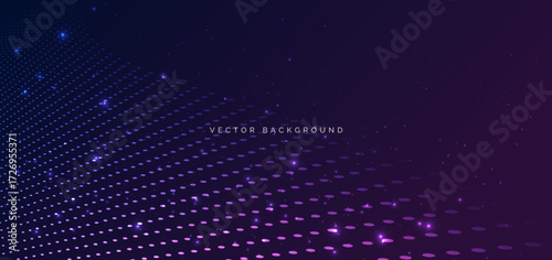 Abstract dotted glowing blue and purple background.