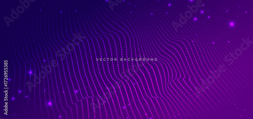 Wave dotted glowing blue and purple background.