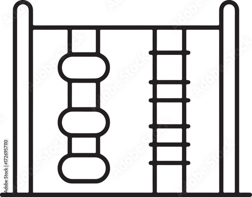 Rope Park Line Icon Vector  Adventure Park and Outdoor Activity Illustration