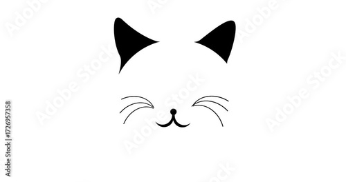 Animation of cat icon over white background