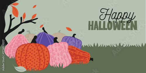 Halloween pumpkin patch banner