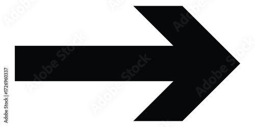 Dark black isolated arrow icon on white background.  Modern simple vector arrow on white page. Pointing arrow icon set. Right side pointing arrowhead. EPS 10. 