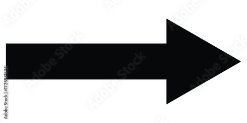 Dark black isolated arrow icon on white background.  Modern simple vector arrow on white page. Pointing arrow icon set. Right side pointing arrowhead. EPS 10. 