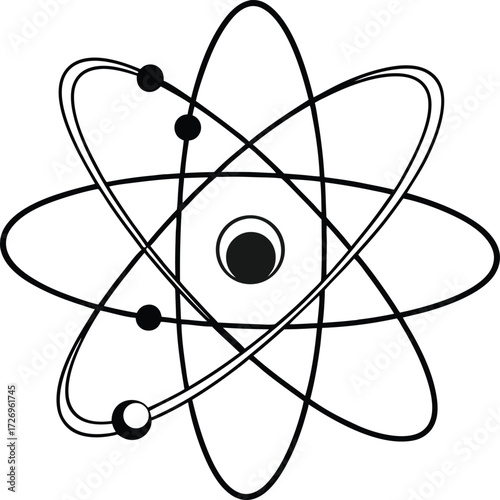 Dynamic atomic structure illustration symbolizing scientific discovery and fundamental research, perfect for educational and innovation projects