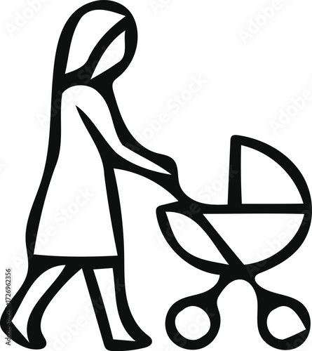 Mother holding baby gentle embrace nurturing love family bonding simple silhouette