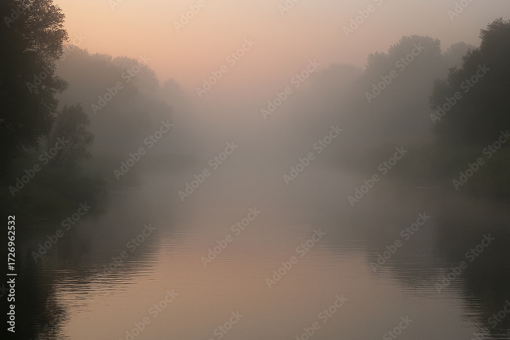 Fototapeta premium misty morning on the river