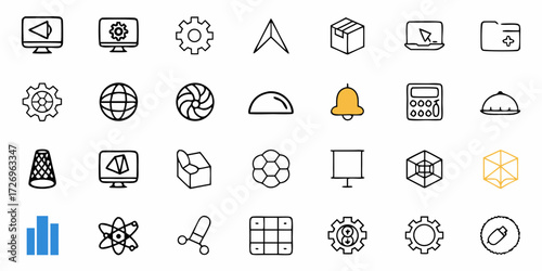 Icon sheet with various graphic elements