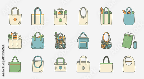 Stylish Bags Collection, Fashion Accessories, Modern Lifestyle, Digital Illustration, Urban Environment, Creative Concept