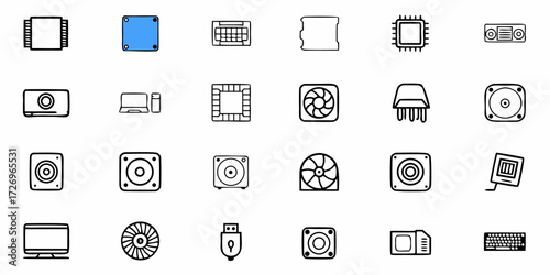 Computer hardware icon sheet