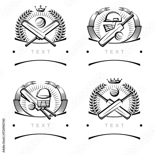 Cricket and soccer label and icon set. Collection icons cricket. Vector