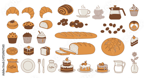 Desserts and Pastries in a Cozy Café Environment