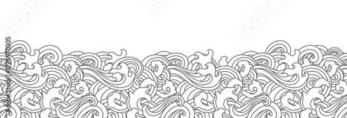 Oriental ocean wave seamless background.
