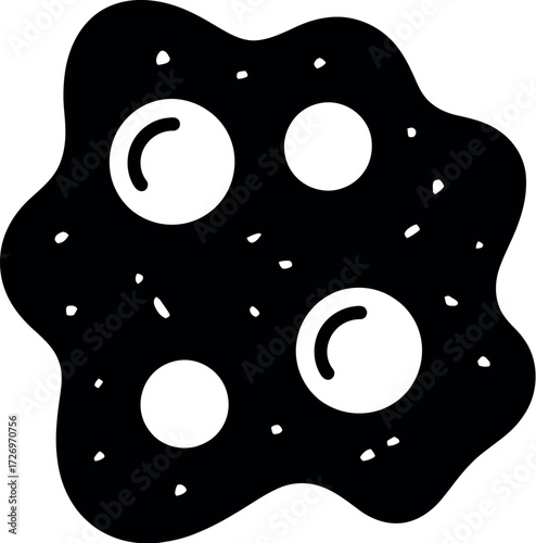 Black silhouette scrambled eggs food breakfast