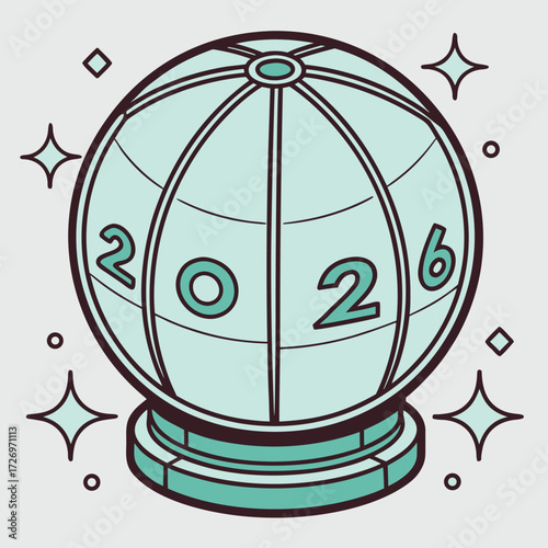 Enchanting 2026 New Year Crystal Ball with Mystical Sparkles and a Captivating Futuristic Design Ushering in the Future