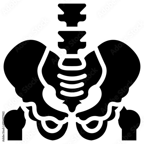 Pelvis icon for human body, business, medical, clinic, website, application, printing, document, poster design, etc