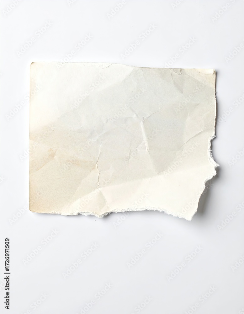Obraz premium Crumpled, torn piece of aged paper