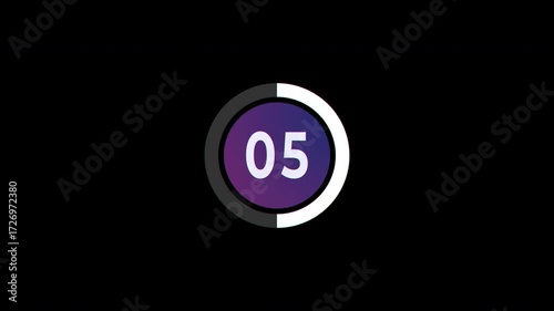4k stock | 10 second glitch countdown on black background.