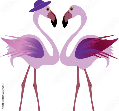 A pair od pink flamingos