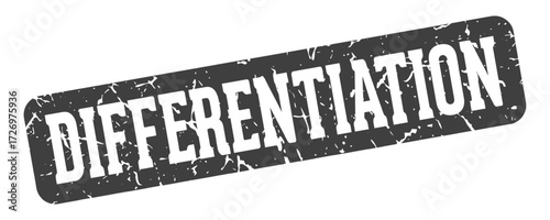 differentiation rectangular sign. differentiation stamp