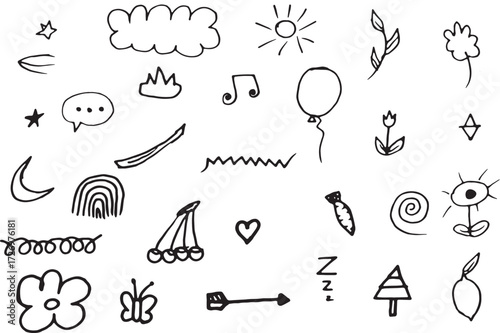 Hand Drawn Arrows and Scribble Doodle Elements – Sketch Icons for Design
