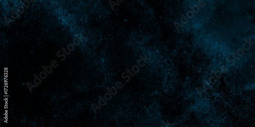 Cyan color scattered heavy grunge texture, blue grey dark background of school blackboard colored texture, abstract navy blue grunge texture or black background.