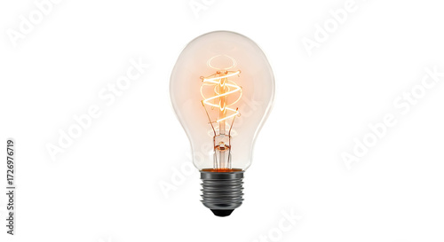 Glowing Edison Light Bulb with Spiral Filament Keywords: light bulb, edison bulb, filament
