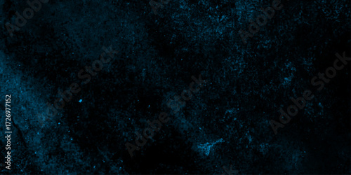 Cyan color scattered heavy grunge texture, blue grey dark background of school blackboard colored texture, abstract navy blue grunge texture or black background.