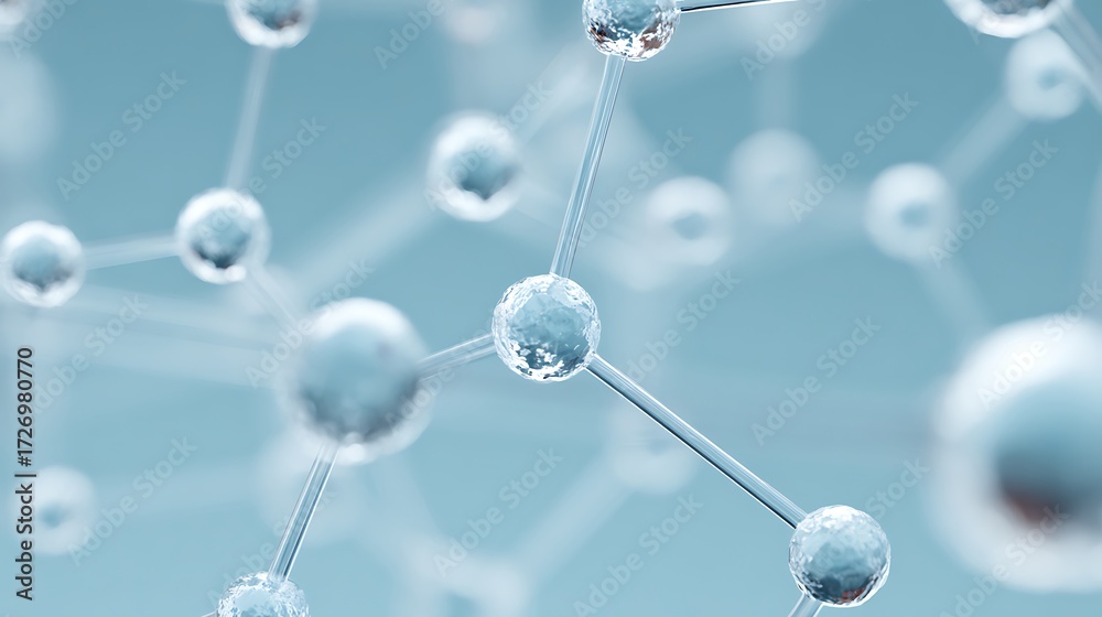 © Waqar - Crystal-clear depiction of hydrogen bonding network within ice lattice structure © Waqar - Crystal-clear depiction of hydrogen bonding network within ice lattice structure
