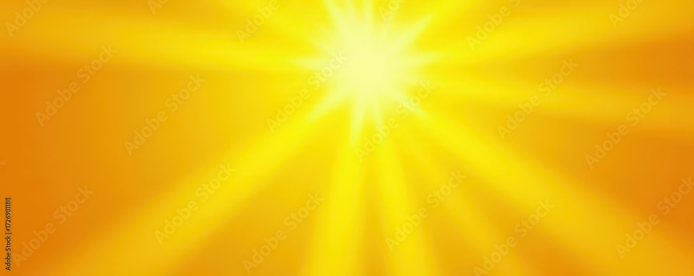 Obraz premium Intense yellow backdrop with radiating sun beams, solar flare, design, abstract
