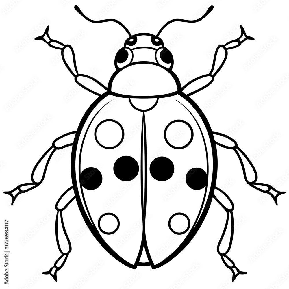 Obraz premium Ladybug line art vector