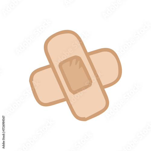 Simple Hand-Drawn Adhesive Bandages for First Aid