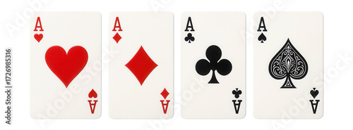 Four aces playing cards arranged symmetrically.