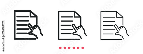 Click document icon. Thin line icon vector