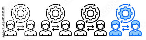 Change Management Icon Different Style Outline Collection Set